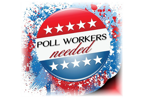 Poll Worker - Poll Workers needed - button stars-red-white-blue